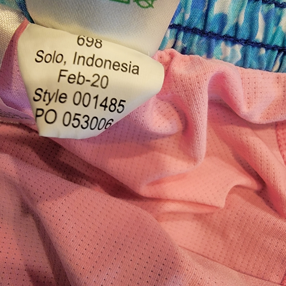 Lilly Pulitzer Pink and Blue Athletic Luxletic Shorts Vibrant Design Size Small - Picture 10 of 14